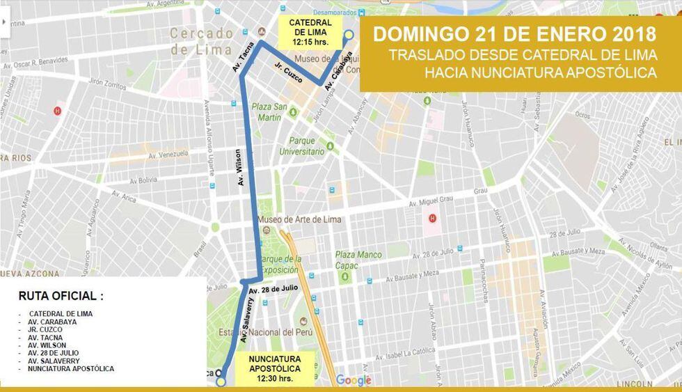 Rutas Papa Francisco en Lima (Difusión)