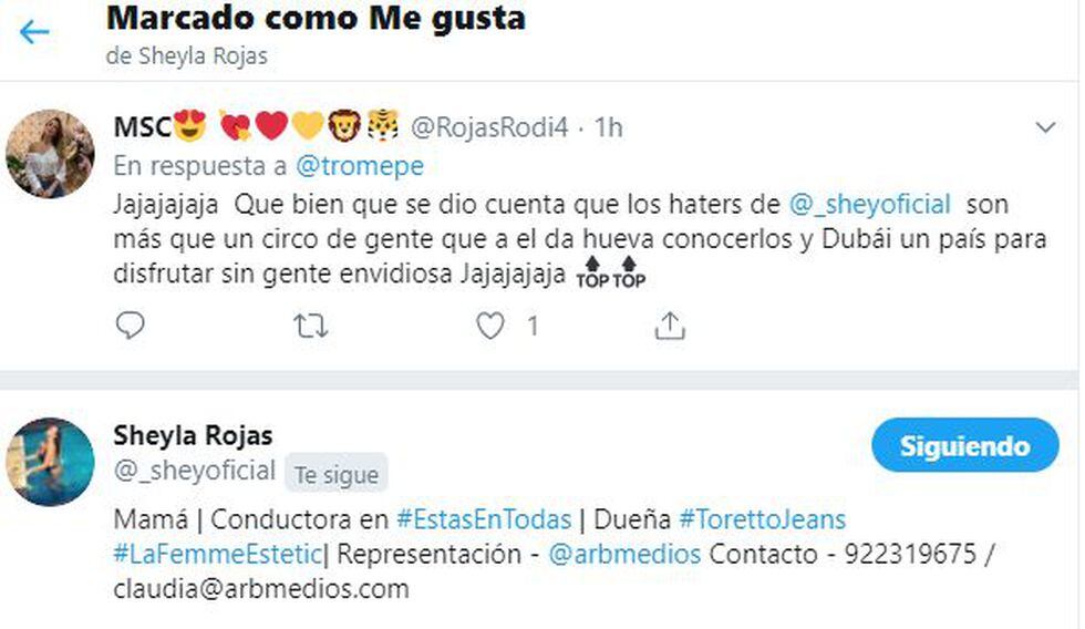Sheyla Rojas prefiere irse a Dubái para que Fidelio Cavalli no conozca a sus "haters" en Perú