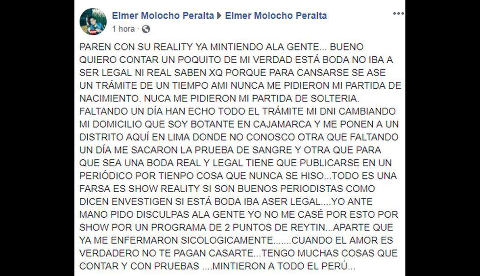 Elmer Morocho y su descargo a Magaly Medina