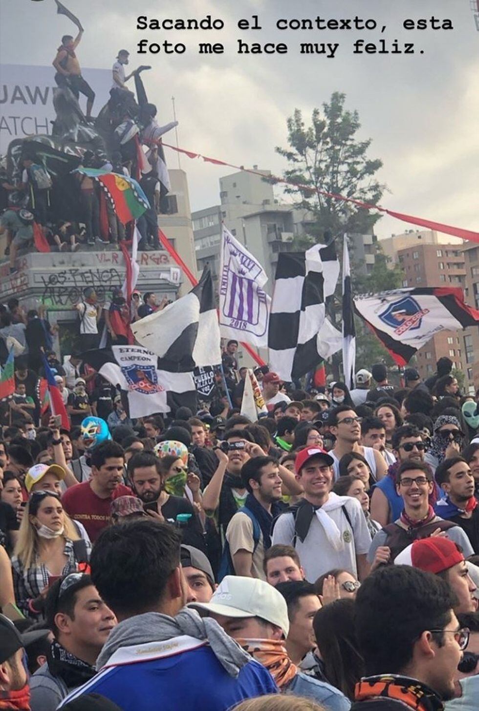 Imagen panorámica de Santiago de Chile con histórica protesta. (Foto: AFP)