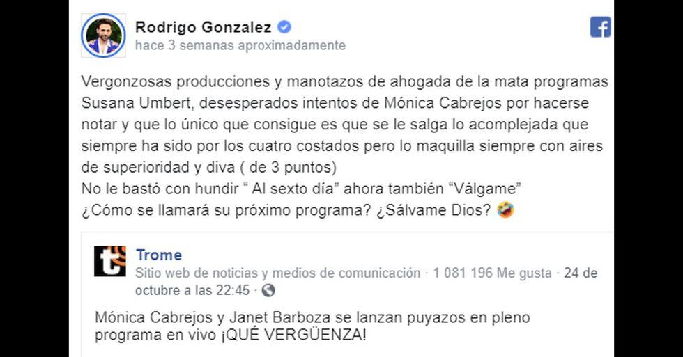 Rodrigo González sobre Mónica Cabrejos