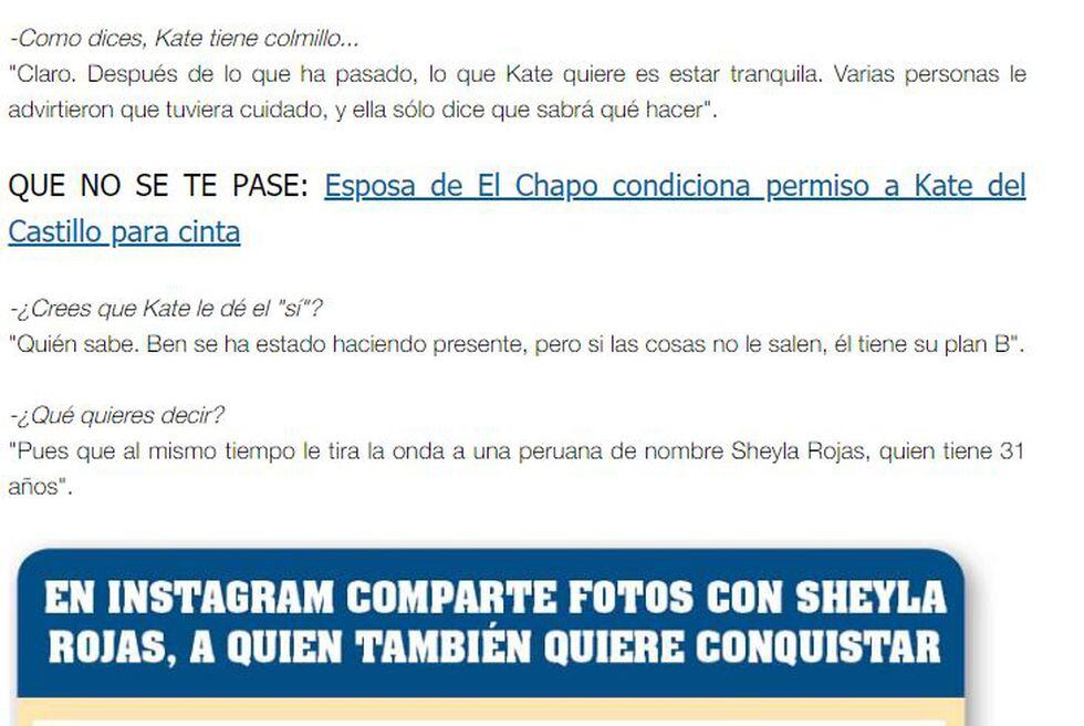 Sobre Sheyla Rojas (Revista TV Notas)