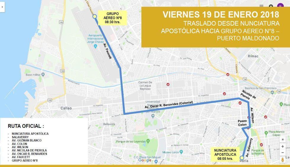 Rutas Papa Francisco en Lima (Difusión)