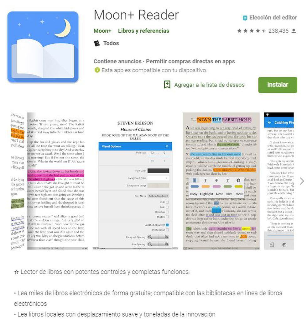 Ideal para esas largas horas de lectura. (Foto: Captura de imagen)