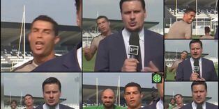 Cristiano Ronaldo se burla de periodista en vivo: Lo imita y le hace muecas en plena práctica de Juventus