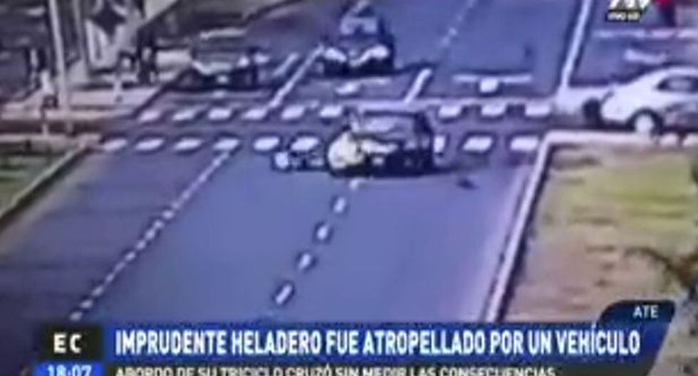 Heladero cruzó imprudentemente la pista. (ATV)