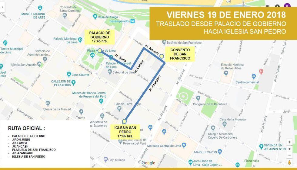 Rutas Papa Francisco en Lima (Difusión)