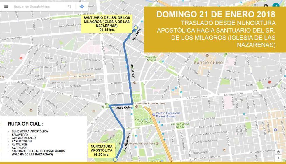 Rutas Papa Francisco en Lima (Difusión)