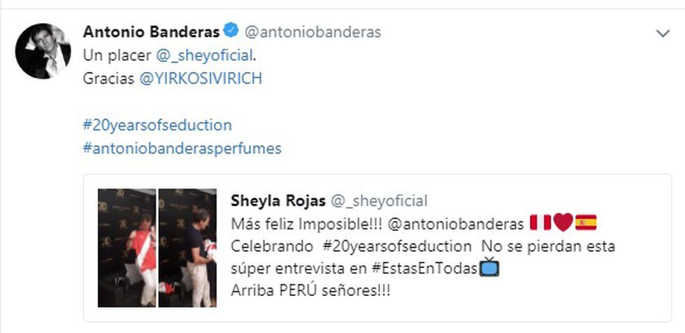 Antonio Banderas en Twitter.