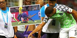 ¡SE ROMPIÓ TODO! Arquero de Nigeria sufrió terrible lesión de rodilla en empate con Brasil | VIDEO | FOTOS