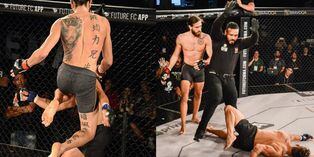YouTube viral: Peleador de MMA noquea a su rival con un rodillazo volador y lo estampa contra las rejas | VIDEO | FOTOS