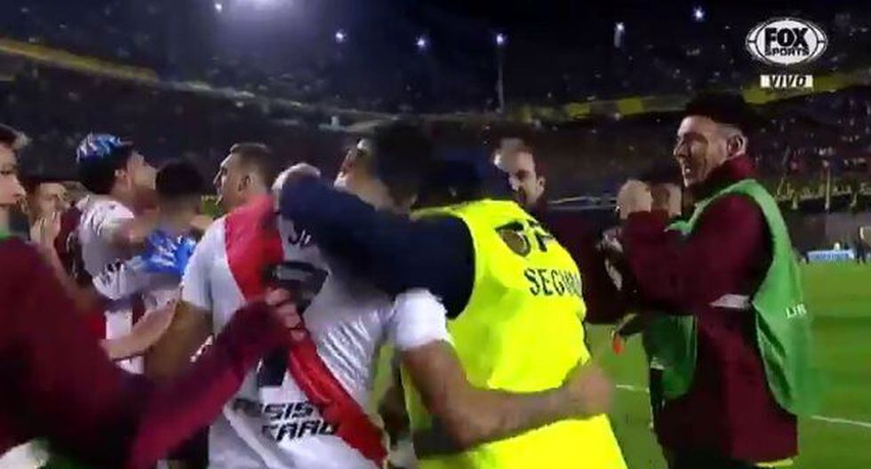 La imagen que se hizo viral tras la clasificación de River Plate a la final de la Copa Libertadores. (Captura: Fox Sports)