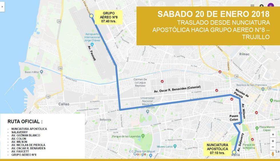 Rutas Papa Francisco en Lima (Difusión)