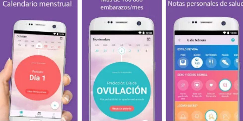 Calendario Menstrual de Ovulación y Fertilidad Flo