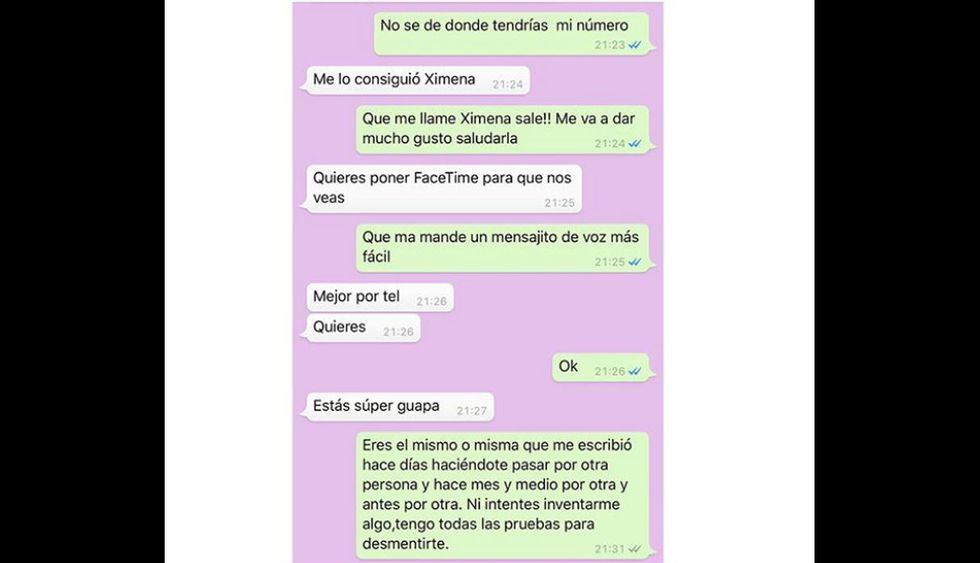 Mensajes a Geraldine Bazán en Instagram