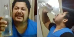 Hincha se toma botella entera de pisco en un solo trago tras triunfo de Perú sobre Chile