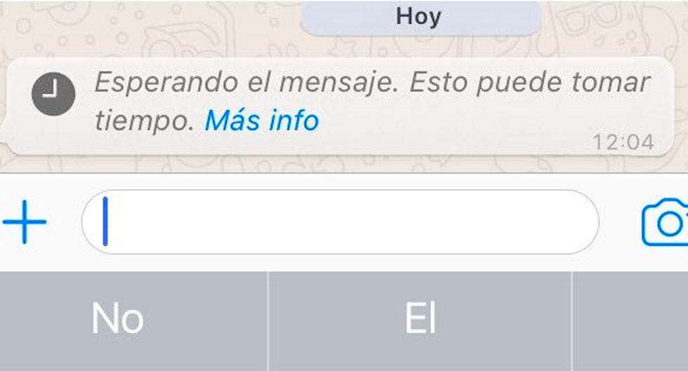 ¿Alguna vez te apareció este extraño mensaje en WhatsApp? Conoce qué cosas debes realizar para solucionarlo. (Foto: Captura)