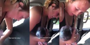 Facebook Viral: Mira el increíble momento en que una mujer da a luz en un auto delante de sus tres hijos | VIDEO