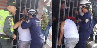 Facebook viral: Mujer termina con la cabeza atrapada en una reja por espiar a su vecina | FOTOS