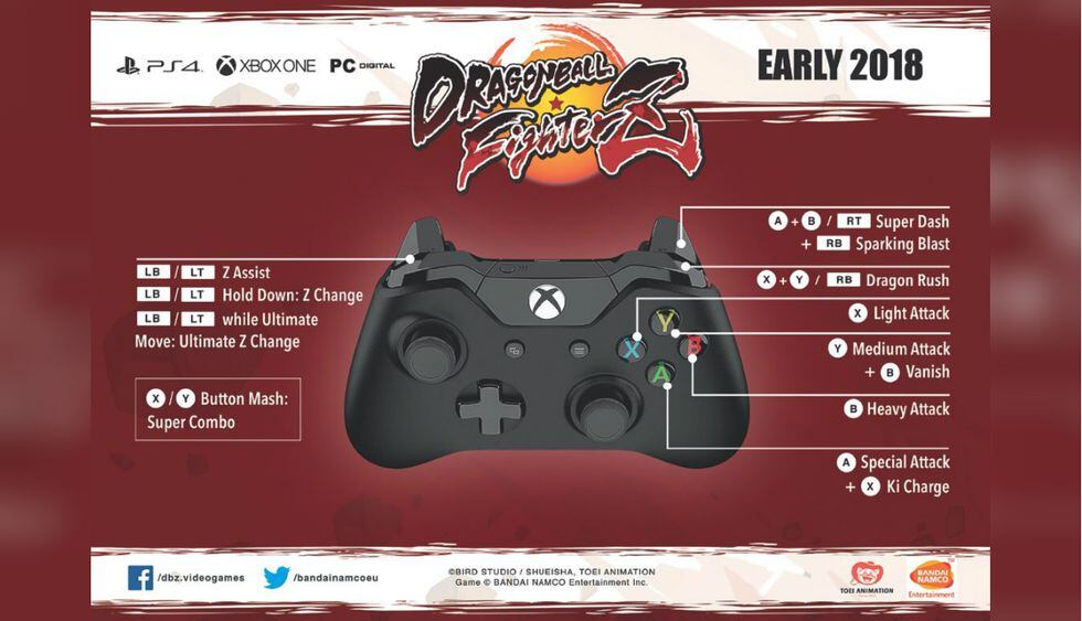 Dragon Ball FighterZ - Controles para Xbox One