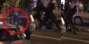 Rusia 2018: Hincha festeja alocadamente encima de patrullero y policía le dio terrible paliza | VIDEO