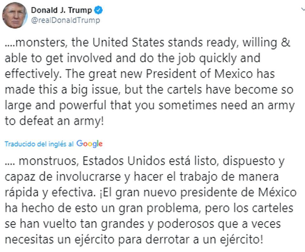 Tuit Donald Trump