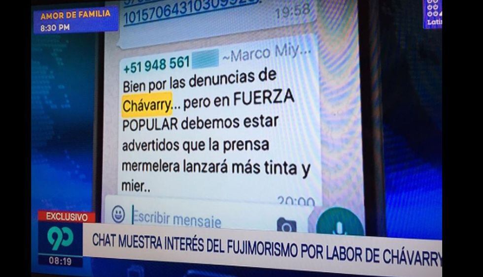 Nuevo chat de 'La Botica' revela el respaldo que pidió Marco Miyashiro a Fuerza Popular para defender a Pedro Chávarry. (Capturas: Latina)