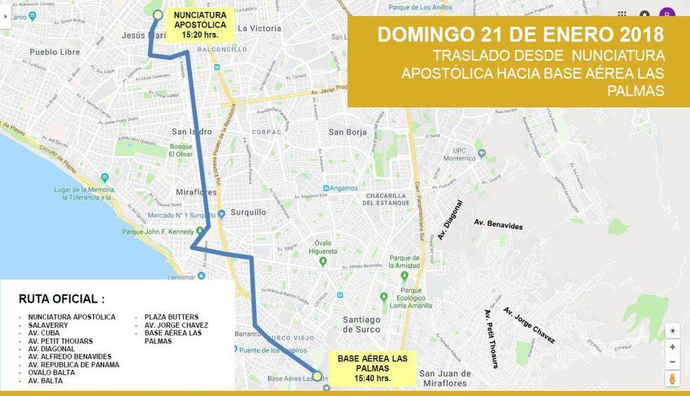 Rutas Papa Francisco en Lima (Difusión)
