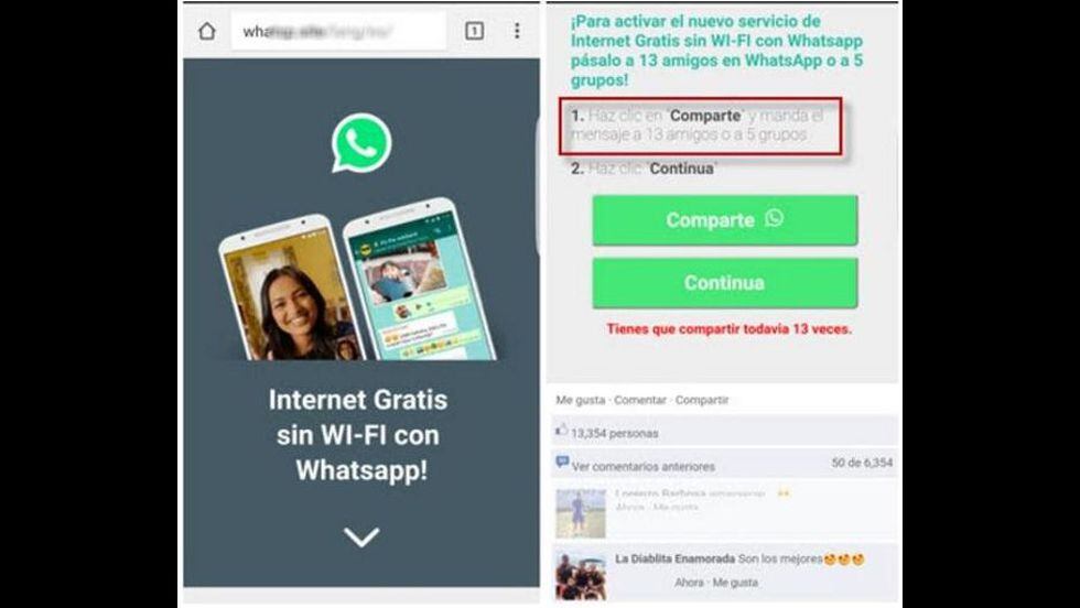 Página que promete Internet gratuito.