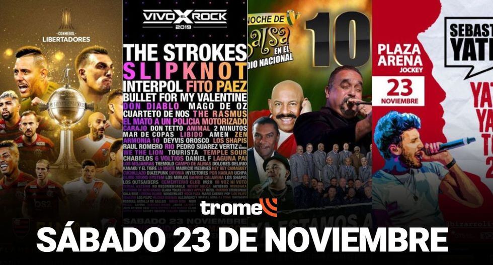 Copa Libertadores, ‘Vivo x el rock 9’, ‘Una noche de salsa 10’, Sebastián Yatra y todos los eventos de este sábado