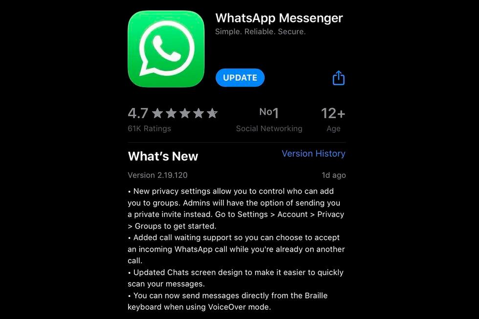 Estas son todas las novedades que trae WhatsApp en el iPhone. (Foto: WhatsApp)