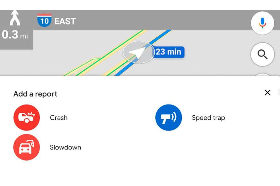 Tienes diversas opciones en Google Maps para informar sobre un accidente en caso te encuentres en camino. (Foto: Google)
