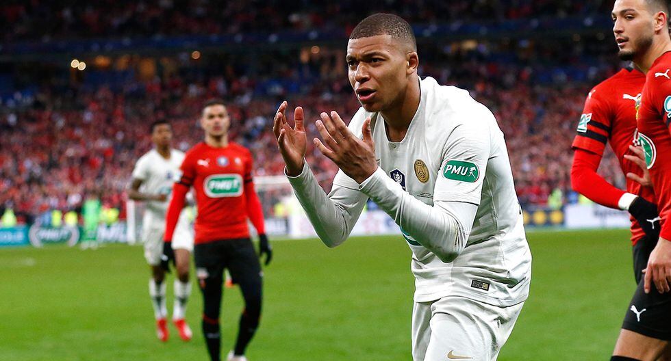 Kylian Mbappé fue expulsado en la final de la Copa de Francia ante Rennes. (Foto: EFE)