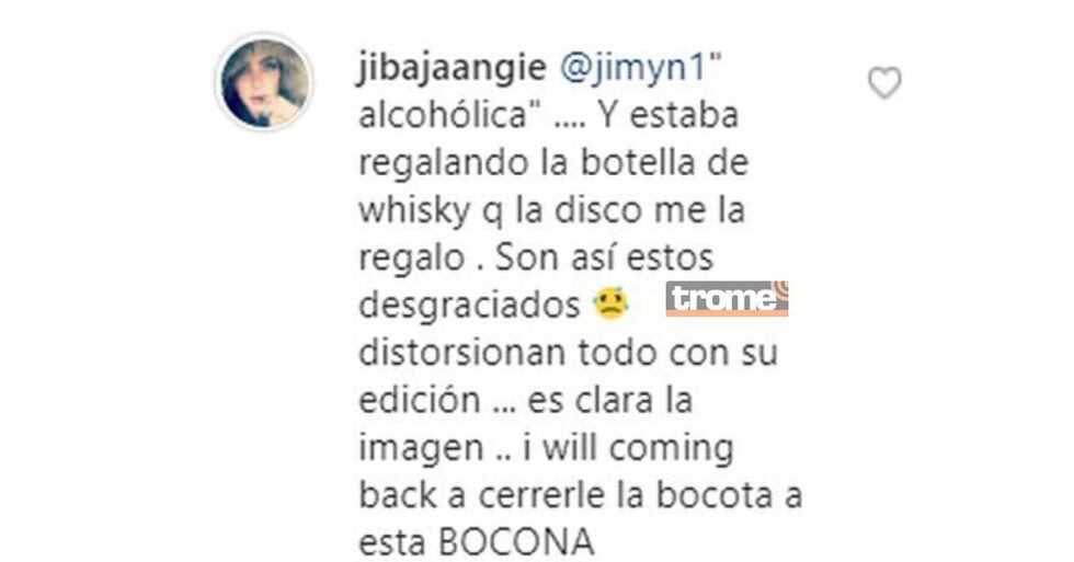 Angie Jibaja habla sobre Magaly Medina tras la difusión de una presentación en una discoteca con una botella de whisky