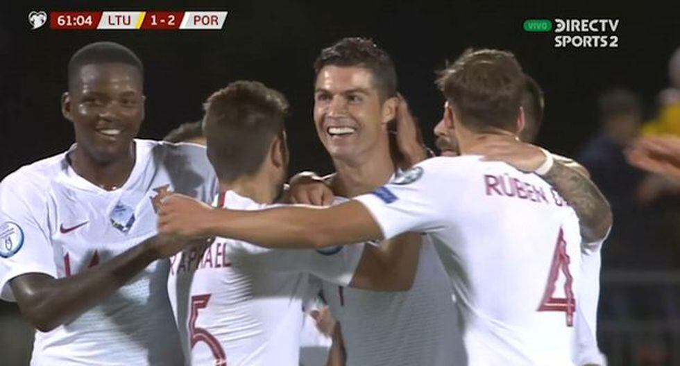 Cristiano Ronaldo y su espectacular GOLAZO en el Portugal Lituania por Eliminatorias a Eurocopa 2020