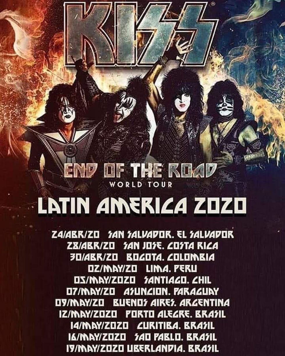 Kiss ofrecerá concierto en Perú como parte de su tour de despedida "End of the Road".