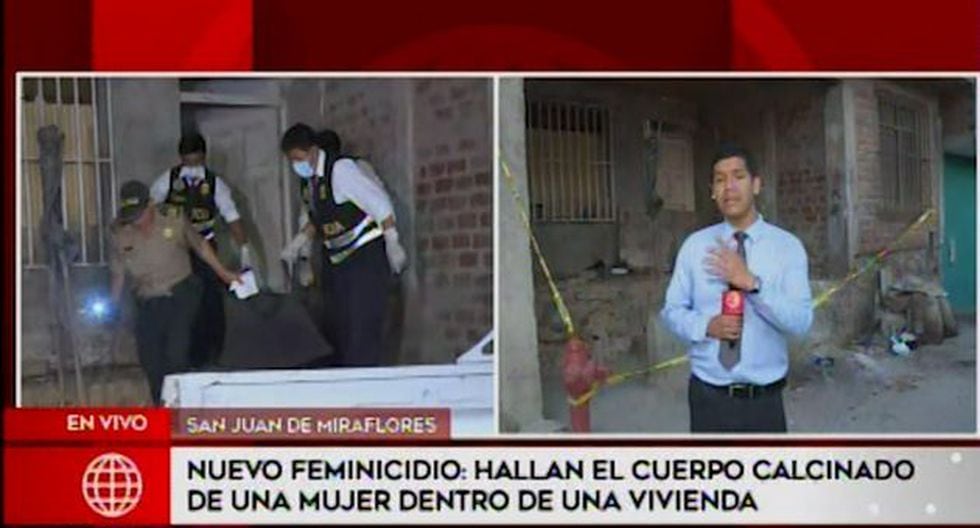 El cuerpo de una mujer carbonizado fue hallado al interior de una vivienda ubicada en el pasaje Yauyos de Pamplona Alta (Captura: América Noticias)